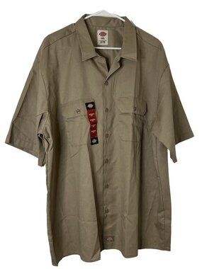 Dickies 2XL Original Khaki Men's Work Shirt Button-Down NEW